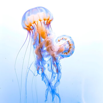 一只優(yōu)雅的水母在水中漂浮