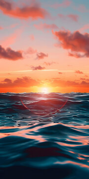 金色夕陽下的海洋