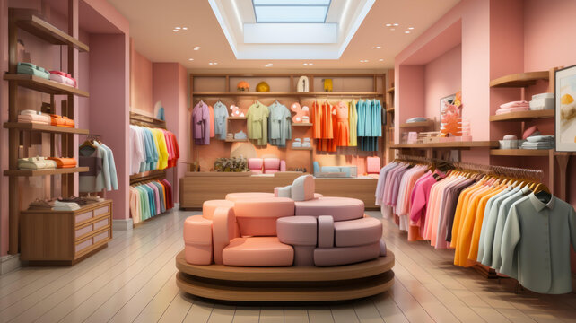 柔和色調(diào)的服裝店