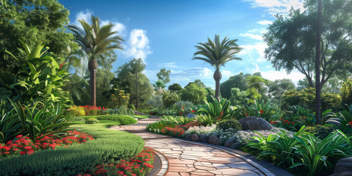 郁郁蔥蔥的熱帶植物園