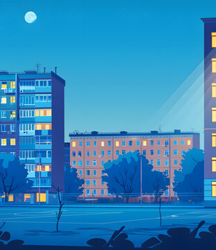 夜晚城市建筑景觀