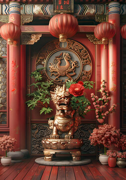 祥獅獻瑞的AI圖片