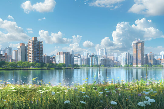 城市風(fēng)光的AI圖片