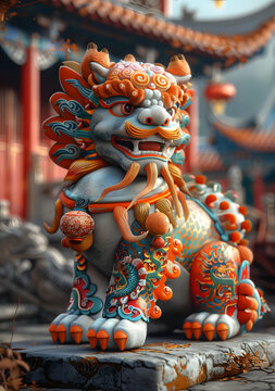 一只石獅子