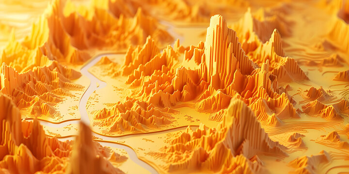 抽象3D地形圖