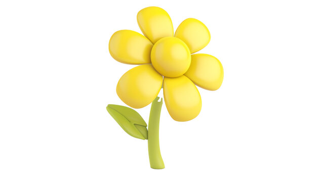 [免摳素材]3D渲染的花朵插圖