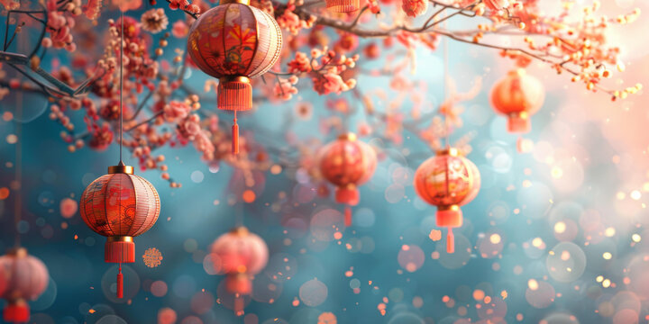春節(jié)燈籠的AI圖片