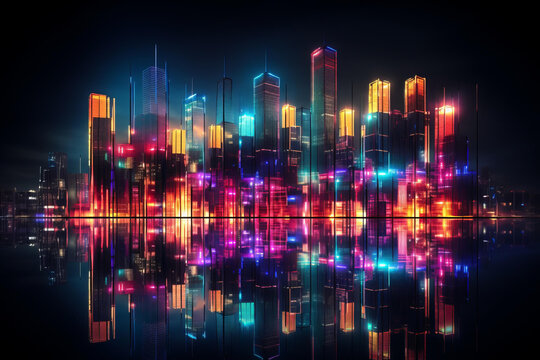 科幻未來都市夜景