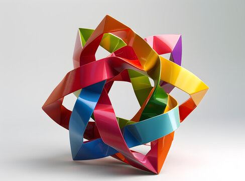 五彩繽紛的 3D 幾何形狀
