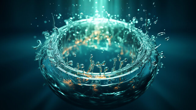 水花四濺的水晶碗