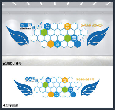員工剪影企業(yè)公司文化墻設(shè)計