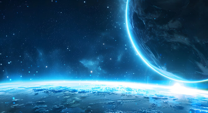 科技背景圖地球外太空