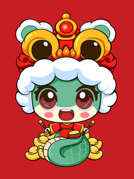 呆萌可愛的卡通蛇