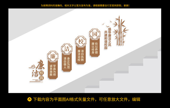 廉潔校園樓梯文化墻