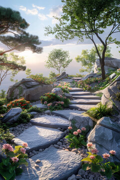 寧靜花園石板路