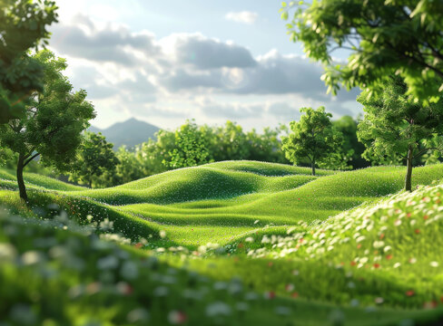 連綿綠丘景觀