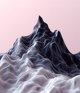 抽象山脈3D，光滑曲線
