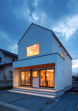現(xiàn)代兩層住宅建筑
