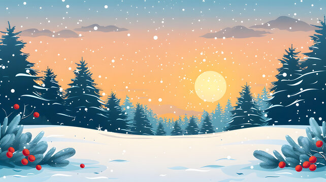 冬日雪景的AI圖片