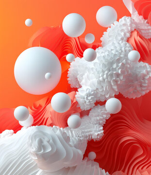 幾何形狀和能量，3D 抽象渲染