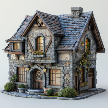 迷人的石頭小屋與花園