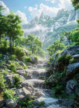 奇幻山河的AI圖片