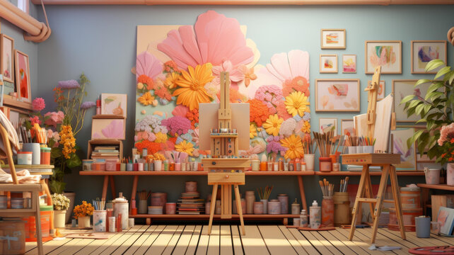 花卉壁畫(huà)藝術(shù)工作室