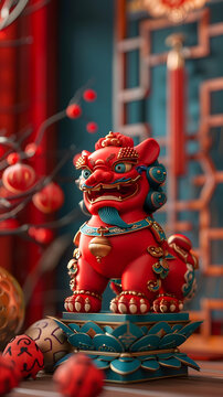 祥獅獻(xiàn)瑞的AI圖片