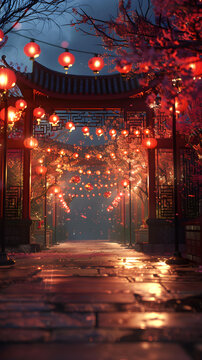 唯美古風(fēng)夜景圖