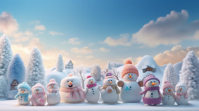 雪地里的歡樂雪人