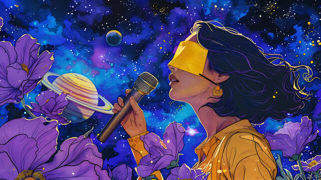 在宇宙中歌唱的女孩