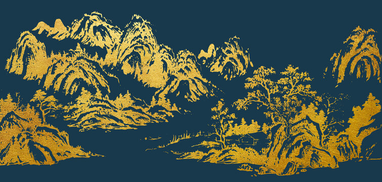 金箔山水