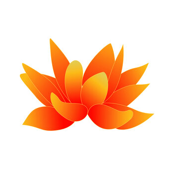手繪荷花剪影元素