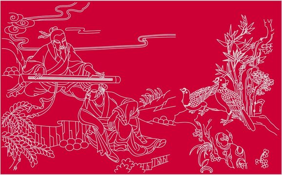伯牙撫琴圖