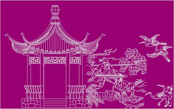 伯牙子期撫琴圖