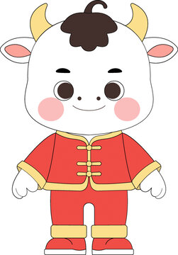 春節(jié)卡通形象牛年插畫ip