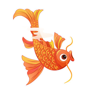 單獨(dú)的紅色錦鯉插畫(huà)