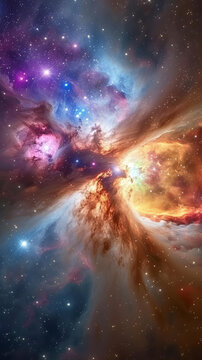 壯觀的太空星系星云和恒星