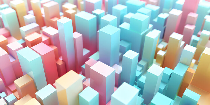 抽象彩色3D立方體背景