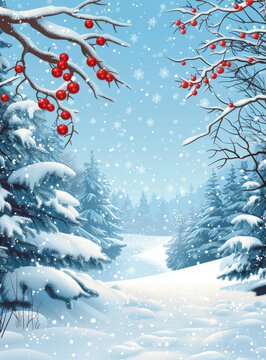 冬日雪景的AI圖片