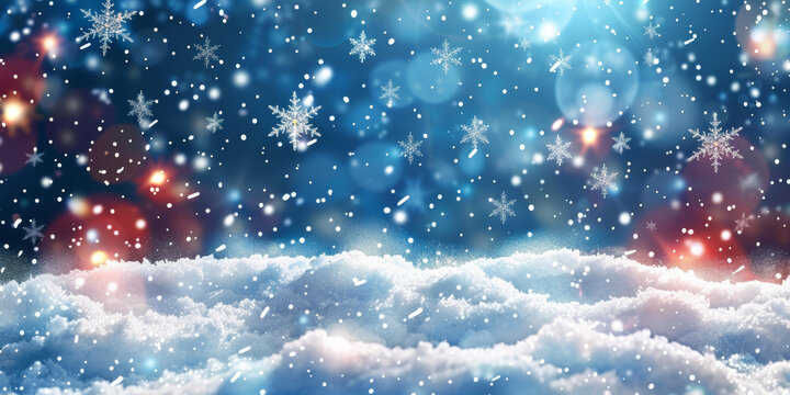雪花飄飄的冬日雪景