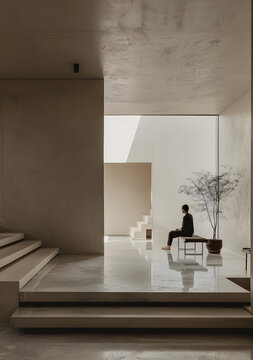 極簡風(fēng)格水泥建筑室內(nèi)設(shè)計(jì)
