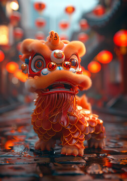 舞獅的AI圖片