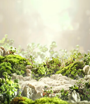 青苔沙地背景