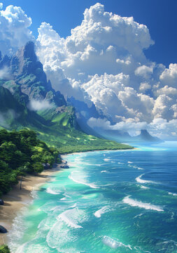 寧?kù)o海灘與山脈