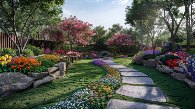 郁郁蔥蔥的花園