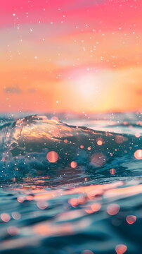 海面夕陽余暉