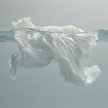 白色織物漂浮水面