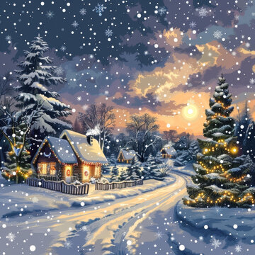 圣誕節(jié)的雪夜