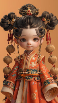 著漢服的少女